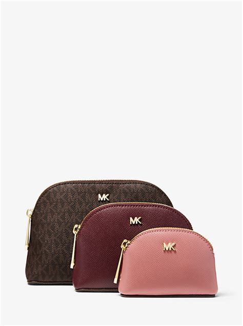 michael kors travel pouch trio|Leather and Logo Travel Pouch Trio .